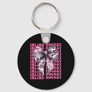 Inline Hockey Speler Meisje Coquette Strik Das Roz Sleutelhanger