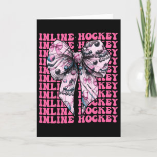 Inline Hockey Speler Meisje Coquette Strik Roze Li Kaart