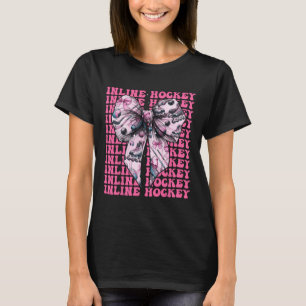 Inline Hockey Speler Meisje Coquette Striking Roze T-shirt