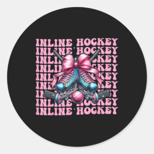 Inline Hockeyspeelster Meisje Coquette Striking Ro Ronde Sticker