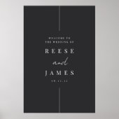 Inline | Modern minimal bruiloft welkomstbord Poster (Voorkant)