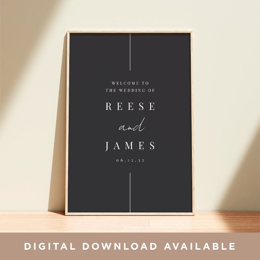 Inline | Modern minimal bruiloft welkomstbord Poster