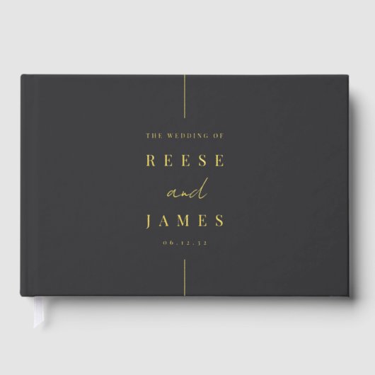 Inline | Moderne minimale bruiloft Gastenboek (Voorkant)