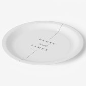 Inline | Moderne minimale persoonlijke bruiloft Papieren Bordje (Gekanteld)