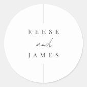 Inline | Moderne minimale persoonlijke bruiloft Ronde Sticker (Voorkant)