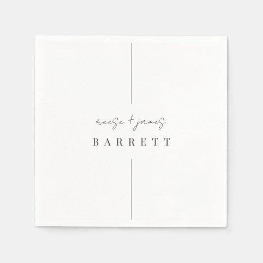 Inline | Moderne minimale persoonlijke bruiloft Servet (Voorkant)