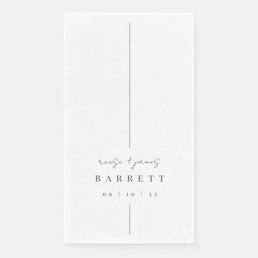 Inline | Moderne minimale persoonlijke bruiloft Servet (Voorkant)