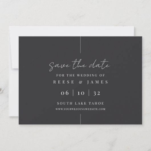inline | Moderne minimalistische bruiloft Save The Date (Voorkant)
