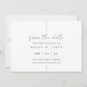inline | Moderne minimalistische foto bruiloft Save The Date (Achterkant)