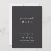 inline | Moderne minimalistische zwart-wit bruilof Save The Date (Voorkant)
