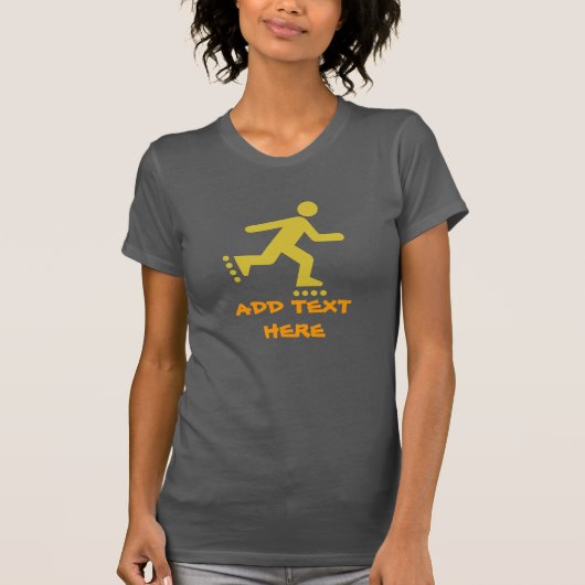 Inline schaats bewerken, tekst wijzigen t-shirt (Voorkant)