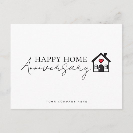 Inline Script Hart Huis Thuis Jubileum Briefkaart (Voorkant)