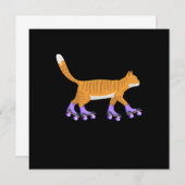 Inline Skat Kitten Rollerblading Schaatsen Gif Kaart (Voorkant / Achterkant)