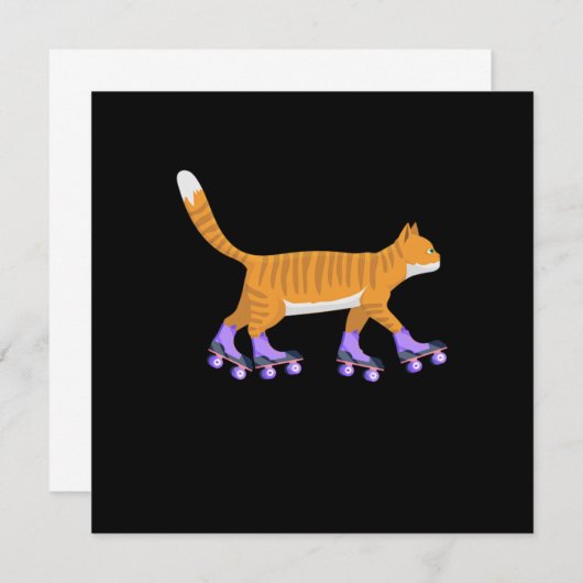 Inline Skat Kitten Rollerblading Schaatsen Gif Kaart (Voorkant / Achterkant)