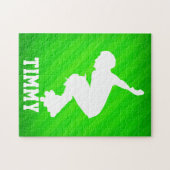 Inline skaten; Neon groene strepen Legpuzzel (Horizontaal)