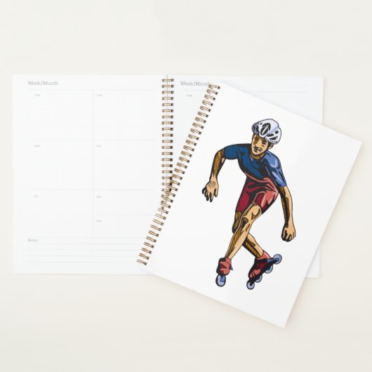 Inline Skater Cool Retro Inline Skaten Planner (Display)