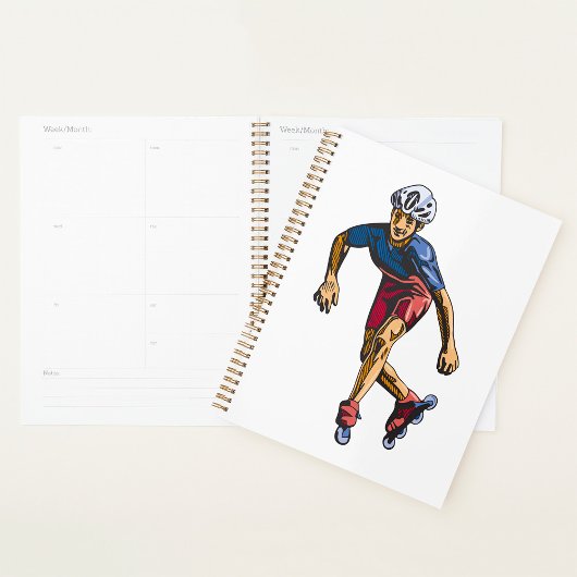 Inline Skater Cool Retro Inline Skaten Planner