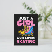 Inline Skater Girl Retro Inline Schaatsen Lover Briefkaart (Staand voorkant)