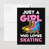 Inline Skater Girl Retro Inline Schaatsen Lover Briefkaart (Voorkant / Achterkant)