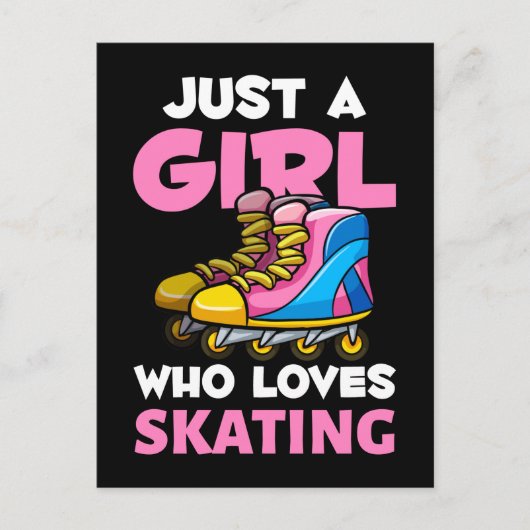 Inline Skater Girl Retro Inline Schaatsen Lover Briefkaart (Voorkant)