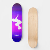 Inline Skater; Levendig Violet Blauw en Magenta Skateboard (Voorkant)