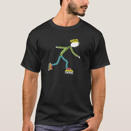Inline Skating Stickman T-shirt (Voorkant)