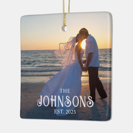  inline tekst trouwfoto keramisch ornament (Links)