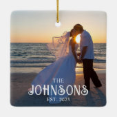 inline tekst trouwfoto keramisch ornament (Achterkant)