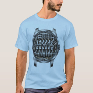 Inline Zes Skelet Motorhorloge T-shirt