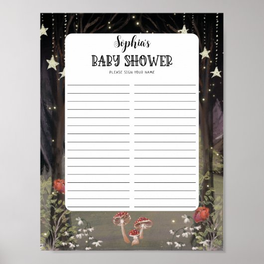 Inlogblad voor ingeruild Baby shower Poster (Voorkant)