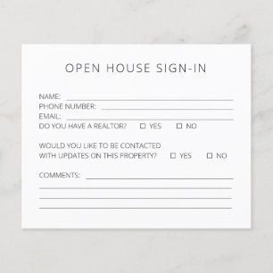 Inlogformulier voor Open House Flyer