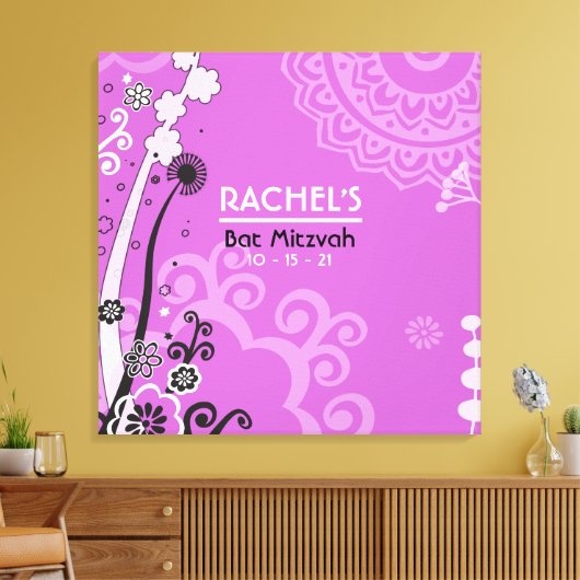 Inloggeheugenbord voor OUD en BEAUTIFUL Bat Mitzva Canvas Afdruk (Insitu (Woonkamer))