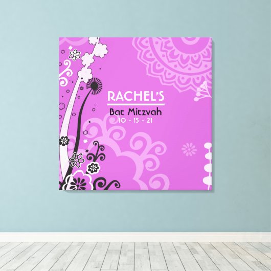 Inloggeheugenbord voor OUD en BEAUTIFUL Bat Mitzva Canvas Afdruk (Insitu (Houten vloer))