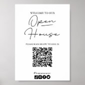 Inloggen in open Huis met QR-code Poster (Voorkant)