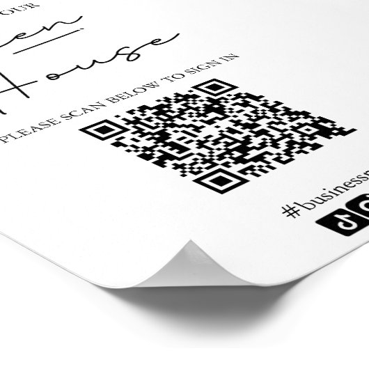 Inloggen in open Huis met QR-code Poster (Hoek)