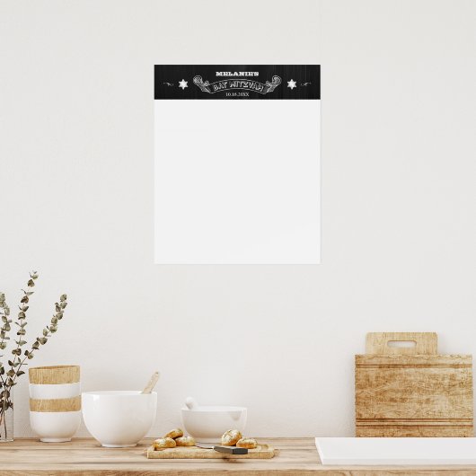 Inloggen van Chalkboard bat Mitzvah Poster (Keuken)