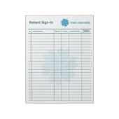 Inloggen voor bewerkbare patiënt notitieblok (Linkerzijde)