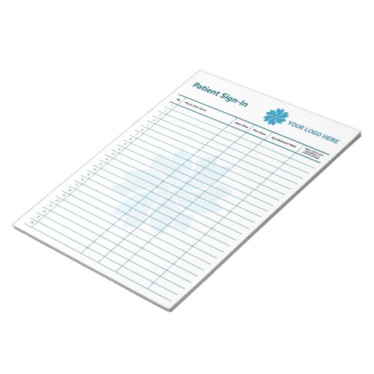 Inloggen voor bewerkbare patiënt notitieblok (Schuin)