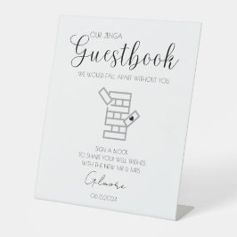 Inloggen voor Jenga Wedding Guestbook Reclamebord Met Voetstuk
