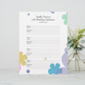 Inlogpagina van de 50e Birthday Party-gastboekregi (Staand voorkant)