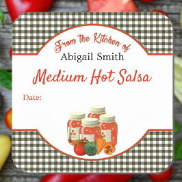 Inmaak Salsa Groenten Vierkante Sticker