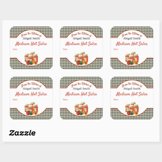 Inmaak Salsa Groenten Vierkante Sticker (Vel)