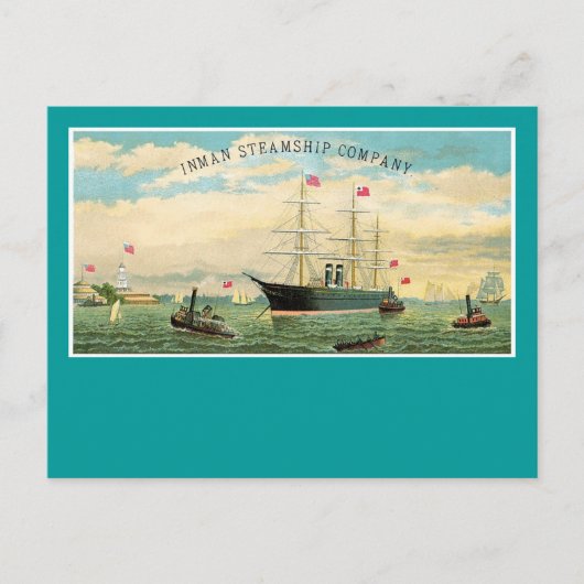 Inman Steamship Company Briefkaart (Voorkant)
