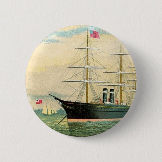 Inman Steamship Company Ronde Button 5,7 Cm (Voorkant)