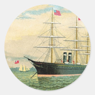 Inman Steamship Company Ronde Sticker