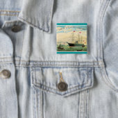 Inman Steamship Company Vierkante Button 5,1 Cm (In situ)