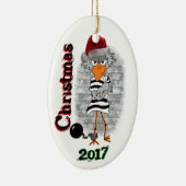 Inmate Jailbird Kerstversier Keramisch Ornament (Rechts)