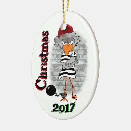 Inmate Jailbird Kerstversier Keramisch Ornament (Links)
