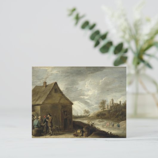 Inn via een rivier briefkaart (Staand voorkant)