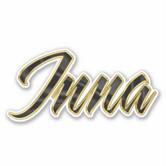 Inna black gold Lettering Aufkleber Sticker (Voorkant)